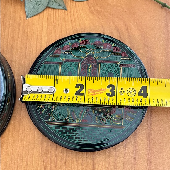 Chinese Vintage Lacquer Wear Coaster Set 4 Pieces - Picture 7 of 10